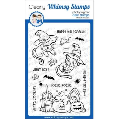 Whimsy Stamps Deb Davis Clear Stamps - Hocus Pocus Kittens